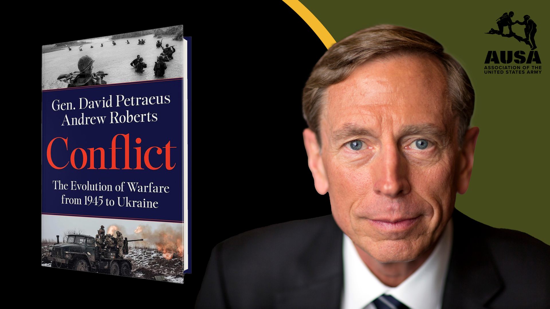 book cover and headshot of David Petraeus