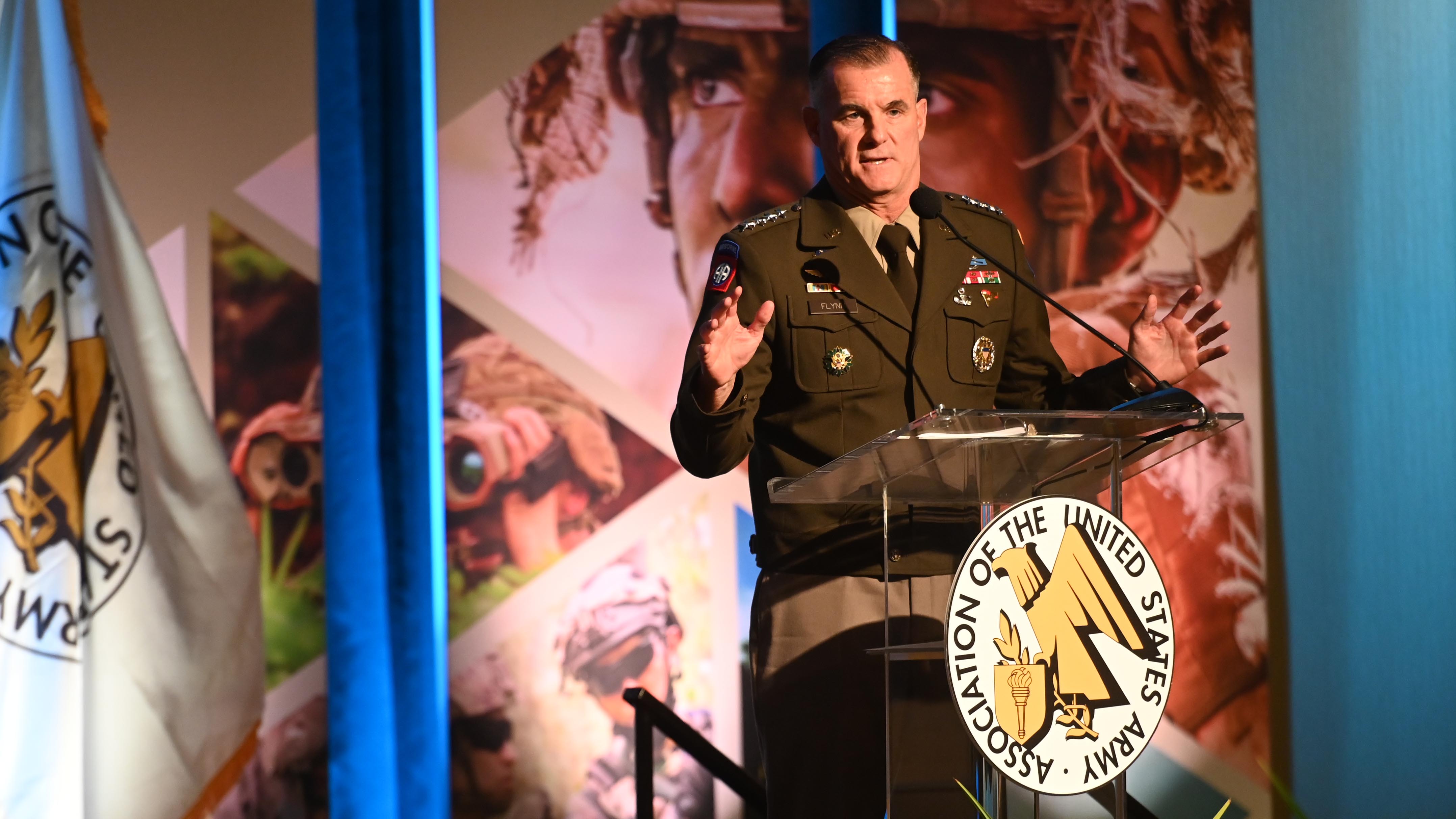 Gen. Charles Flynn speaks to LANPAC 2023 attendees