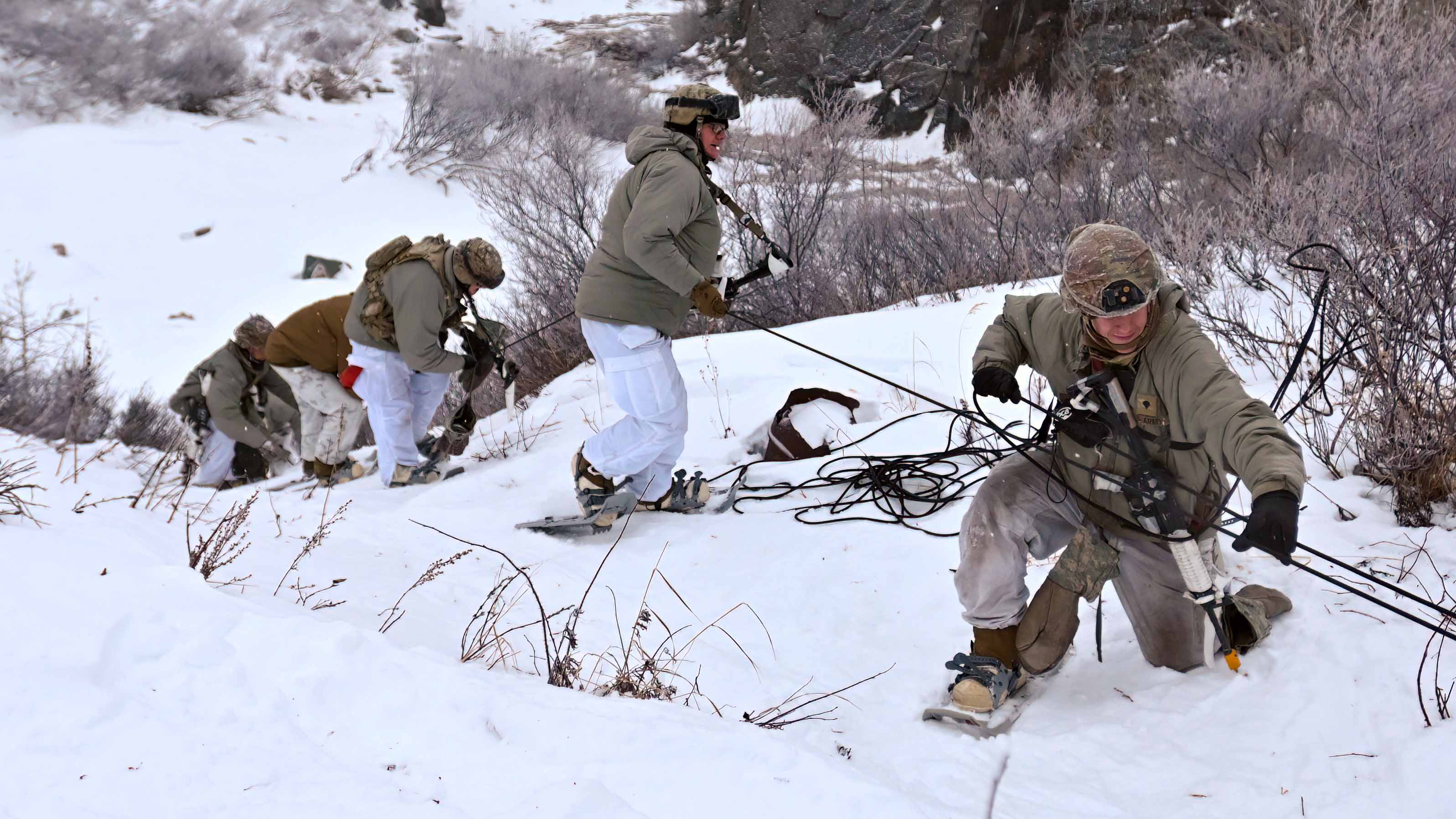 Soldiers training in the arctic