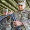 Second Lt. Kevin Luna-Torres assembles an M240B machine gun during a weapons familiarization course at Fort Knox, Kentucky.