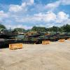 Equipment for a combined arms battalion from Army Prepositioned Stock-4 is staged at Camp Carroll, South Korea. (Credit: U.S. Army/Capt. Nathan Mumford)