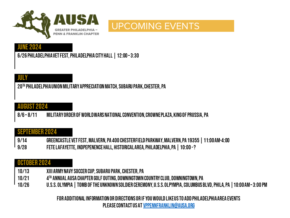 UPCOMING EVENTS 3 4 QTR 2024
