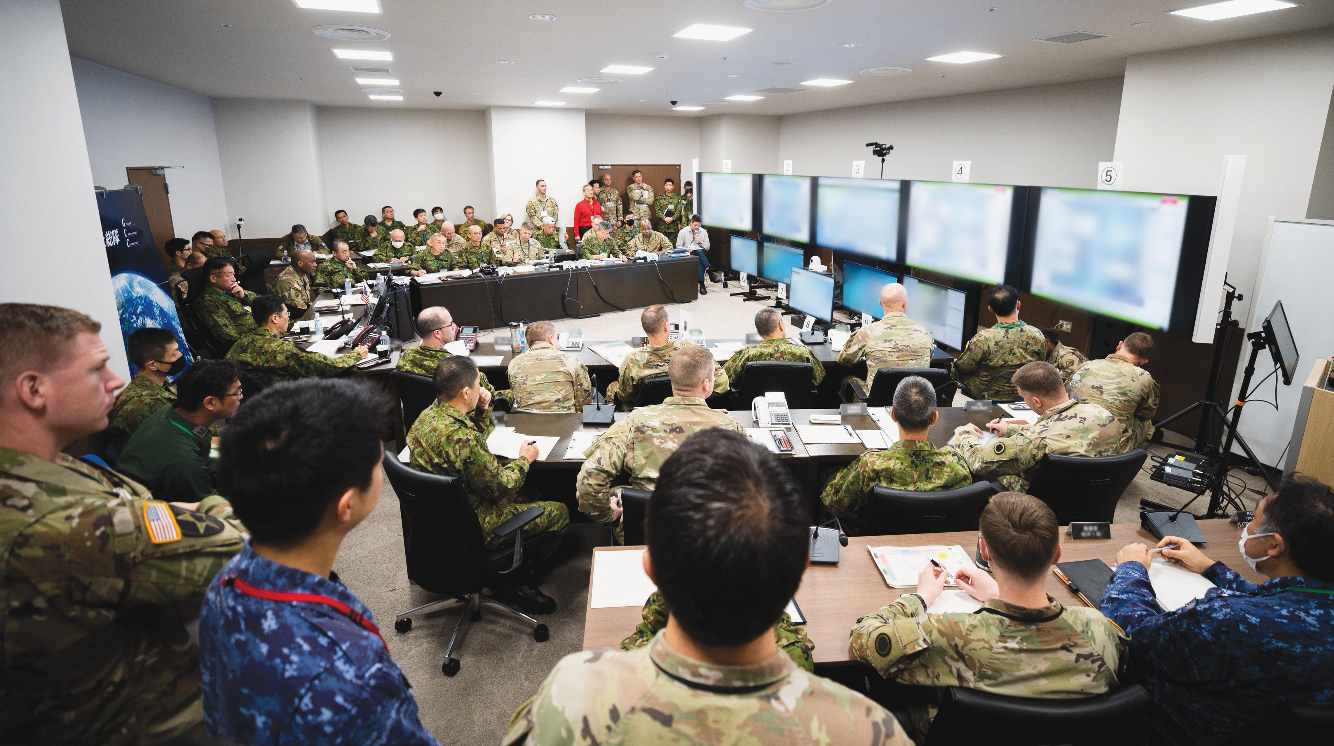A battle update briefing during Yama Sakura 85 in Japan. (Credit: U.S. Army/Pfc. Elijah Magaña)