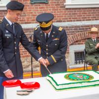 Oldest and Youngest Soldiers Cutting Birthday Cake, Photo Courtesy of Mr. Zac Stokes